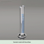 Glassco® Educational Measuring Cylinder, Class B, Boro-Glass 3.3, 5~2000㎖ Ideal for Education, with Round or Hexagonal Base, DIN/ISO 4788, B급 교육용 실린더