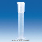 VITLAB® PP Hydrometer Cylinders, B-class, 500㎖ with Raised Scale, Autoclavable, 125/140℃, PP 비중 실린더