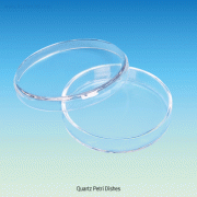 Quartz Petri Dishes, with Lid, without Venting Ribs, Φ60~Φ120 mm up to 1250℃, without Graduation, Softening Point 1680℃, 석영 페트리디쉬