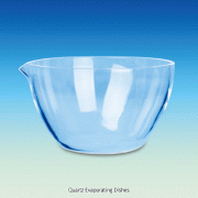 Quartz Evaporating Dishes, up to 1250℃, Softening Point 1680℃, 10~320㎖, 석영 증발접시