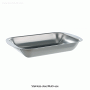 Bochem® High-grade Stainless-steel Multi-use Tray, with Rim, Finished Surface Non-magnetic 18/10 Stainless-steel, 고품질 다용도 스텐 증발접시 / 트레이, 비자성