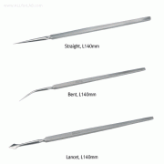 Bochem® High-grade Stainless-steel Dissecting Needles, with Handle, L140mm with Straight / Bent / Lancet-model, Non-Magnetic Stainless-steel, 고품질 해부용 니들