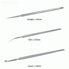 Bochem® High-grade Stainless-steel Dissecting Needles, with Handle, L140mm with Straight / Bent / Lancet-model, Non-Magnetic Stainless-steel, 고품질 해부용 니들