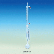 Glassco® Glass Soxhlet Apparatus, with Allihn Condenser, 100~500㎖ With Safety GL14 PP Connect-Kit, with DIN Joint, Made of Boro-glass 3.3, 쏙시렛 추출기