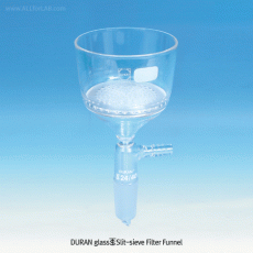 DURAN® Slit-sieve Filter Funnel, Buchner with Perforated Plate 70~1000㎖, with ASTM or DIN Ideal for Filter Papers or Cloth, Borosilicate Glass 3.3, 24/40 or 29/32 Cone, 부 시브 필터 펀넬