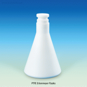 PTFE Erlenmeyer Flasks, with Stopper, Autoclavable, -200℃~+260℃, 50~1,000㎖ Excellent for Chemical and Corrosion Resistance, Normal-grade, PTFE 삼각 플라스크, 불투명