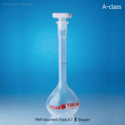 VITLAB® A-class Certified PMP Volumetric Flasks, Crystal-clean,Quality Traceable, 10~1000㎖ with Lot. No./Certificate/ Stopper, DIN/ISO, 0+150/180℃-withstand, A-급 PMP 메스 플라스크, 개별보정/배치보증서부