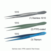 Bochem® Stainless-steel / PTFE-coated & Titan Forceps, L105~200mm with Sharp / Ridged Tip, 비자성 스텐 / PTFE코팅 / 티타늄-포셉