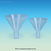 SciLab® PP Transparent Powder Funnel, Chemical Resistant, Φ70~Φ100mm Made of Polypropylene(PP), Autoclavable, Wide Stem, Fast & Efficient, -10+120/130℃, PP 투명파우더 펀넬
