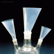 VITLAB® PP Half-round Funnels, for Multi-neck Flasks, Φ40~Φ75mm Suitable for Standard -Joint(Socket), 0℃~ +125/140, PP 플라스틱 1면 평(flat) 깔때기