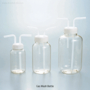 Polycarbonate Gas Wash Bottle, 250~1000㎖ With PE Cap & Silicone O-Ring, Ideal for Low Temperature, PC 가스 세척병