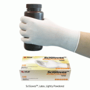 SciGlovesTM Latex Exam Gloves, Lightly Powdered, Smooth with Soft Grip, Medical Premium Grade AQL 1.5, 라텍스 실험장갑, Powder 처리