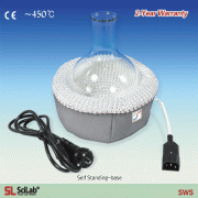 SciLab® Fabric-Housed Heating Mantles, (1) Self Standing-base & (2) Top Cover, 450℃, 50㎖~100Lit for Spherical Flask, with Nickel Chrome Heating Element, Option-Controller, with Certi. & Traceability 직물케이스 히팅맨틀, Ni-Cr열선 내장, 자력교반기와 사용가능, 조절기 별도