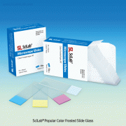 SciLab® Popular Color Frosted Slide Glass, White / Pink / Blue / Yellow With 90° Ground Edges, 76×26×1mm, 컬러 슬라이드 글라스