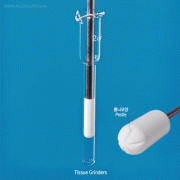 Cowie® Tissue Grinders, with PTFE Pestle Head·Borosilicate Glass Mortar, 2~50㎖, Separately Good for Chemical/Heat Resistance, Standard- / Serrated-type PTFE Head Pestles, STS Pestle Rod is Perfect for Motor Drive, 티슈 그라인더