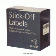 Camlab® Stick-Off Labels On Roll, Easy Removable in Warm Water for Low Temp. Down to -70℃, 간편 접착 / 제거 라벨