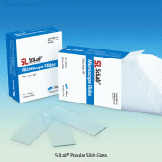 SciLab® Popular Slide Glass, 76×26mm, Plain- & Frosted- type with 90° Ground/Cut-edge, Ready for Use, 기본형 슬라이드 글라스