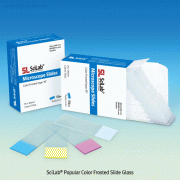 SciLab® Popular Color Frosted Slide Glass, White / Pink / Blue / Yellow with 90° Ground Edges, 76×26×1mm, 컬러 슬라이드 글라스