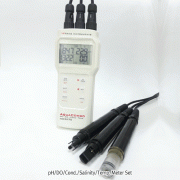 Trans® Precise Portable pH/DO/Cond./Salinity/Temp. Meter Set, “AquaCOMBO”, Simultaneous Display 2~12pH, 0~30ppm(DO), 0~1999㎲, 2~69.9mS, 0~42ppt(Salinity), 0~60℃, 정밀 휴대용 멀티 미터