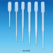Wisd PE Disposable Transfer Pipette, Sterile & Non-Sterile, 0.1~3㎖ with Molded Graduation, Unbreakable, 눈금부 드로핑 피펫/스포이드