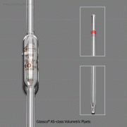 Glassco® AS-class Volumetric Pipets, with Amber-stain Graduation, 0.5~100㎖ with Individual Work- or Batch- Certificate, DIN/ISO, 1 mark, ISO표준 AS급 볼류메트릭/홀 피펫