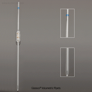 Glassco® Volumetric Pipets, B-class, 1~100㎖ with Amber Stain Graduation, 1 mark, DIN/ISO, 볼류메트릭/홀 피펫