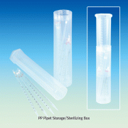PP Pipet Storage/Sterilizing Box, with Screw-upper Cover, Φ65mm Adjustable Length, -10℃~+125/140℃, PP 피펫 보관/멸균통