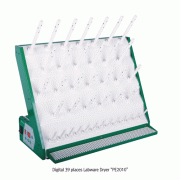 Digital 39 places Labware Drying Rack “PE2010”, with Air Filter & Heating Air Blower, 220V / 1.5kW, Max 50℃ & 75℃ Ideal for Glassware / Plasticware / Small Articles, Timer Set 1~90min, Continuous 8 hours, 실험기구 건열풍 건조기, 테이블&벽걸이겸용