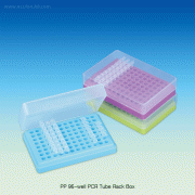 SciLab® PP 96-Well PCR Tube Rack Box, with Hinged Lid or Separable Lid with Alpha-Numeric Index, Hole Φ6mm, Stackable, 125/140℃, 0.2㎖ PCR 튜브 랙, 96-Well/홀
