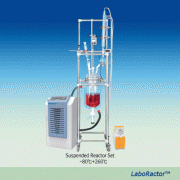 LaboRactorTM 0.5~20 Lit Suspended Vacuum Reactor Set, with Jacketed Glass Vessel/Agitator/Frame/Glass Assembly with DN O-ring Flange / PTFE-Impeller & -Drainvalve, Digital 50~1000rpm, 행잉 타입 자켓 글라스 진공 반응조 셋트 0.5~20 Lit