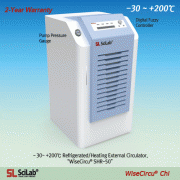 SciLab® -30℃+200℃ Precise Refrigerated Heating External Circulators “WiseCircu® SHR”, Lift 38m, ±0.2℃ Ideal for 5~100 Lit Reactors, Heating Line, etc., with Pre-Cooling Sys, Can be used with External Direct Contact K-type Temp. Probe(Optional) with High Q