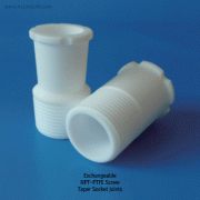 Accessory NPT-PTFE Screw  Standard Taper Socket Joints for PTFE Reactor Lids Suitable for “ASTM & DIN”  Cone Jointware, PTFE 반응조 뚜껑용 NPT스크류 표준 소켓 조인트