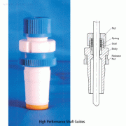 Joint-Screw-NPT-PTFE/PEEK High-class Vacuum Stirrer Guide, with ASTM/DIN Glass Cone Joint, for Φ8~16mm Shafts Ideal for Middle/Low-Vacuum, 500/800rpm, Chemically Inert, -200℃~+280℃ stable, 고품질 진공 교반씰