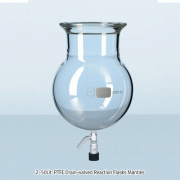 2~50Lit. PTFE Drain-valved Reaction Flasks Mantles, with 45° DN-flange/O-ring Groove 배출 밸브형 진공/압력 반응 플라스크, O-링 홈부, 완벽한 호환성 표준화 규격
