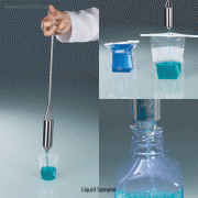 Burkle® Stainless-steel Liquid Samplers, Open with Thumb, Φ32mm, 100㎖ for thin to Viscous Liquids, Single Hand Operation, Total Length 54cm, 점성액상시료 샘플러   Ea