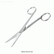 Bochem® Dressing Scissors, Stainless-steel & Titanium, L130~160mm with 3-type Tips, Straight, Finished Surface, 연구용 가위