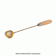 Wood-handled Sodium Scoop/Spoon, Cup Φ25mm, L180mm with Brass/Copper Wire Basket Cup, 소디움 스푼