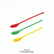 PP 3 pcs Disposable Double Spoon Set, Colored : L 125 / L135 / L150mm with One-side Micro-Bowl, Autoclavable, 125 / 140℃, 칼라 일회용 스푼 3종 세트
