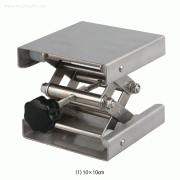 SciLab® Stainless-steel Lab / Support Jacks, Lift, Adjustable Height, up to 15~40cm with Square Stainless-steel Plate, Mini-/Standard-/Heavy duty-type, 스테인레스 써포트 잭/랩 -잭/리프트 잭, 높이조절식