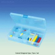 Cowie® PTFE Colored Octagonal-type Stirrer Bar-Set, L15~75mm, 15pcs/set for Lab & Industry, -200℃~+280℃, PTFE Colored Octagonal-type 마그네틱바 세트