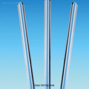 SciLab® DURAN glass Stirring Rods, with Round Ends, Φ7 ~ Φ10, L200 ~ 650mm Borosilicate Glassα3.3, 글라스핸디 교반봉, 끝부분이 둥근모양, 긁힘방지