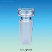 ASTM Joint Stoppers, Hollow-Glass, Long Taper, Boro-glassα3.3 with Flat Bottom, 19/38, 24/40, 29/42, and 34/45, ASTM 타입 글라스 스토퍼