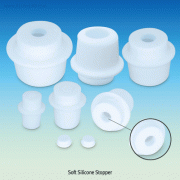 Soft Silicone Stopper, with Quartz Sand Septa, Available Center Hole, Φ22~53mm Ideal for using with Thermometers/Inlet-tubes/Funnel, Soft 실리콘 마개