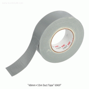 3M® 48mm×L55m Duct Tape “6969”, PE Coated Cloth Backing with Rubber adhesive for industrial Heavy-duty, 0.25mm-thick., Silver, “6969” 덕트용 강력 면테이프