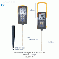 DAIHAN® Waterproof / Handy Multi-Thermometer, with Adjustable Hanger & NTC-Probe, -50℃~+300℃ with Jumbo LCD, Max/Min, High- / Low-Alarm, Jumbo LCD, 0.1/1.0℃ Divi., 포켓형 디지털 방수 온도계(조절 가능 행거)