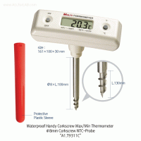 DAIHAN® Waterproof/Handy Corkscrew Heavy-Duty Thermometer, for Frozen Food & Solid with Φ8mm Corkscrew NTC-Probe, Protective Sleeve, -50℃~+300℃, 0.1/1.0℃ Divi., 나사형 방수 온도계