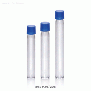Triforest® Polycarbonate Culture Tubes, with PP Screwcap, Separately Packed, 8~26㎖ with Flat Bottom, Autoclavable, -100℃~+135/140℃, PC 컬춰튜브