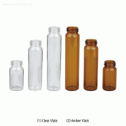 SciLab® 20~60㎖ EPA Vials, Screwcaps, and Septa : Separately with “USP-I” Boro 5.0 Glass, Clear & Amber, 20~60㎖ EPA 바이알, 캡, and 셉타가 별도로 공급됨