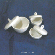 “Alman” Porcelain Crucible Set, with Lid, Low, Medium & High-form, 5~300㎖ Good for General Use, Glazed, Max 1100℃, 자제 도가니, 뚜껑포함